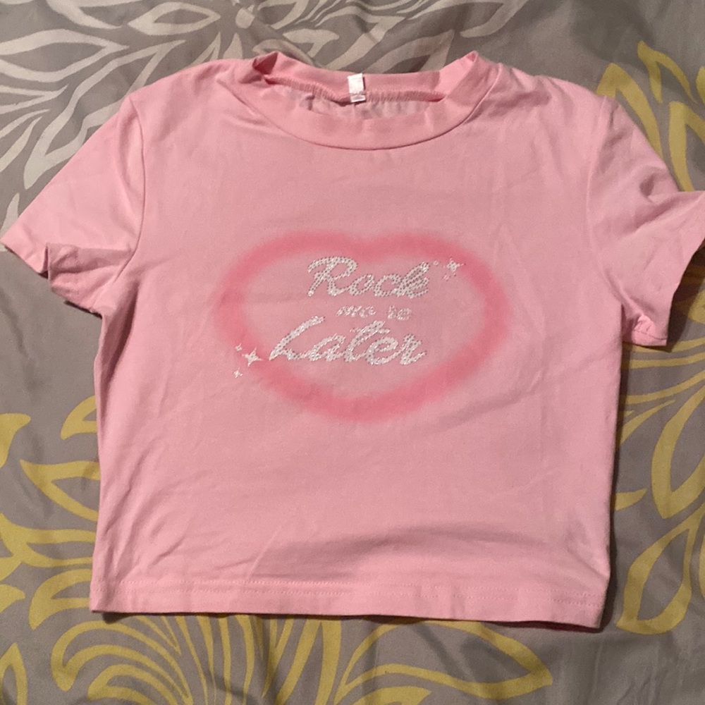 y2k pink crop top